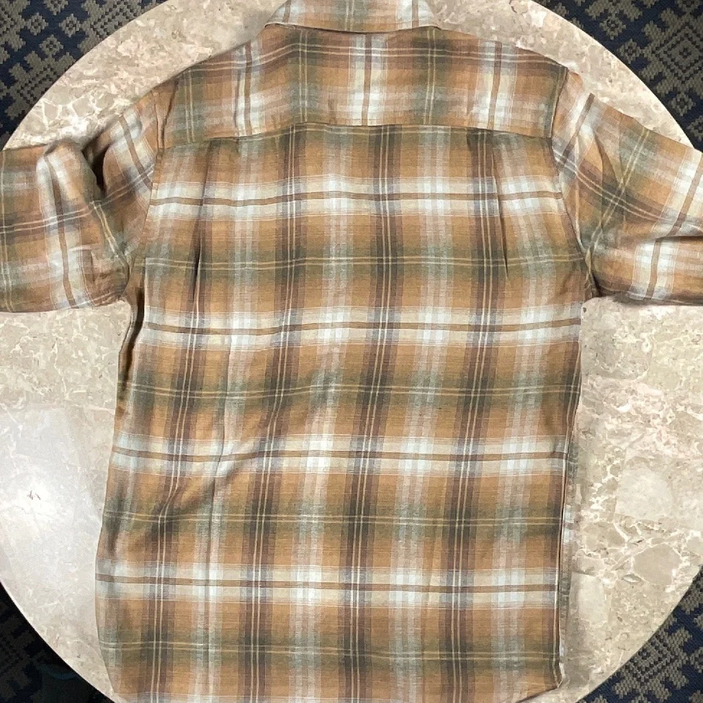 NWT Original Weatherproof Vintage Brown Plaid Vintage Luxe Flannel Size M